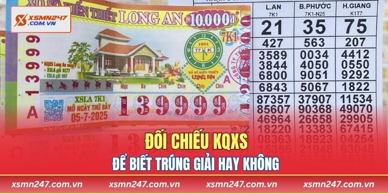 Đối chiếu với KQXS để biết trúng giải hay không