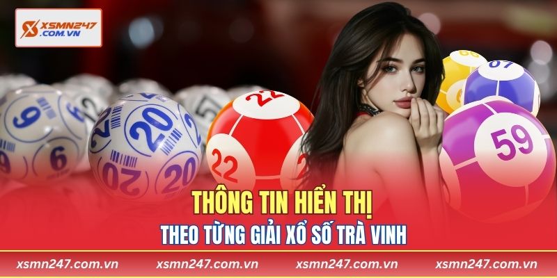 Thông tin hiển thị theo từng giải xổ số Trà Vinh